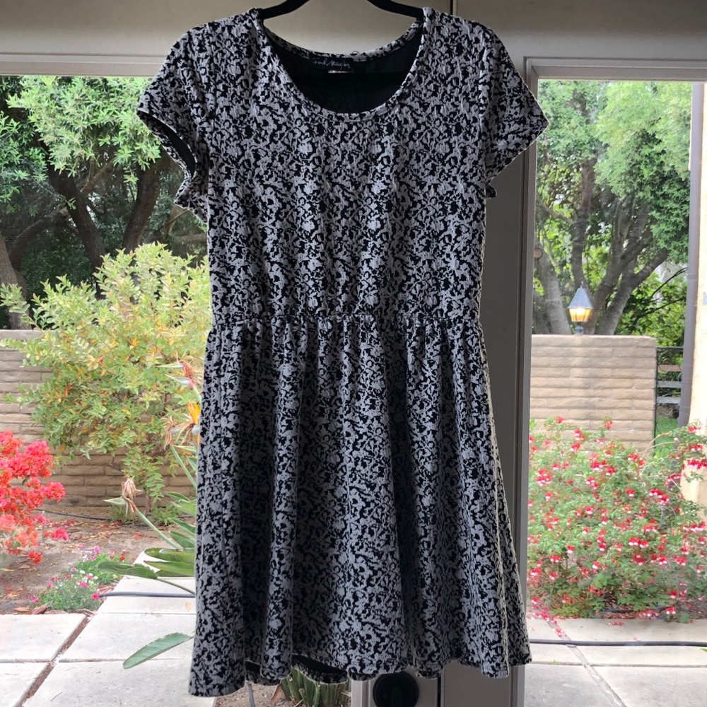 French Atmosphere Black and White Skater Dress